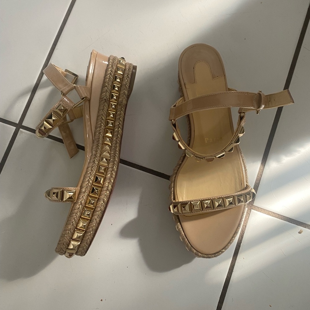 Christian Louboutin Gold Studded Sandals